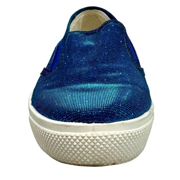 TOPSHOP BLUE/PURPLE IRIDESCENT SLIP ON TRAINER SNEAKERS - Picture 10 of 16